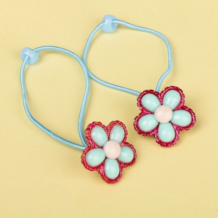 Резинка для волос "Радужный кантик" (цена за пару) ромашка