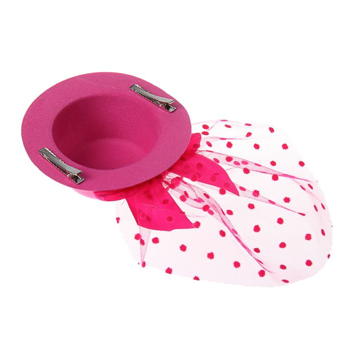 Карнавальный зажим шляпка "Леди" с вуалькой, цвета МИКС