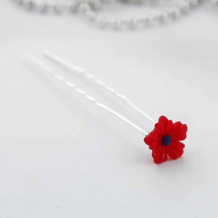 Шпилька для волос "Пастель", василёк