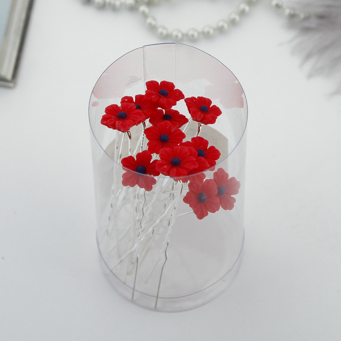 Шпилька для волос "Пастель", василёк