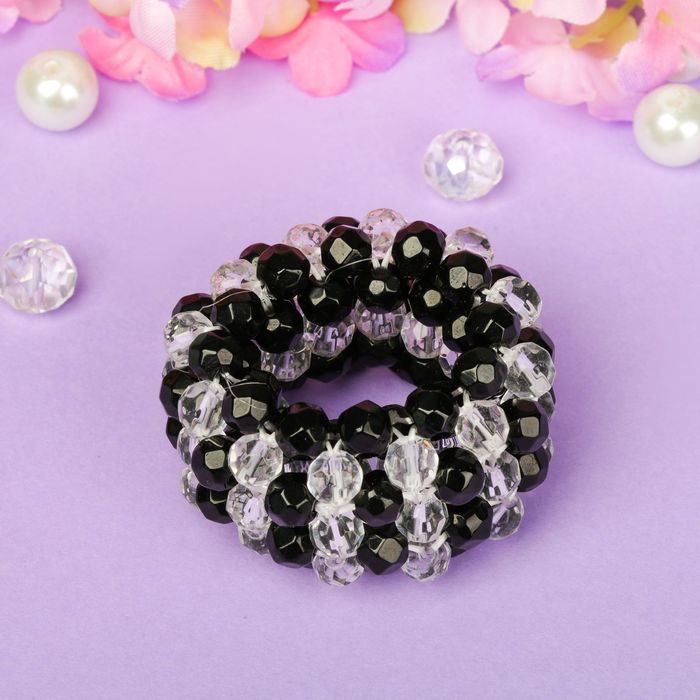 Декор для хвоста "Хрусталь" черно белый