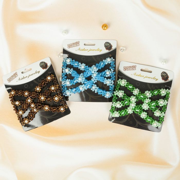 Зажим для волос "Жемчужная сетка" ромашки