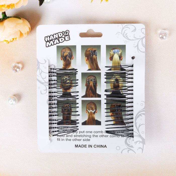 Зажим для волос "Жемчужная сетка" ромашки