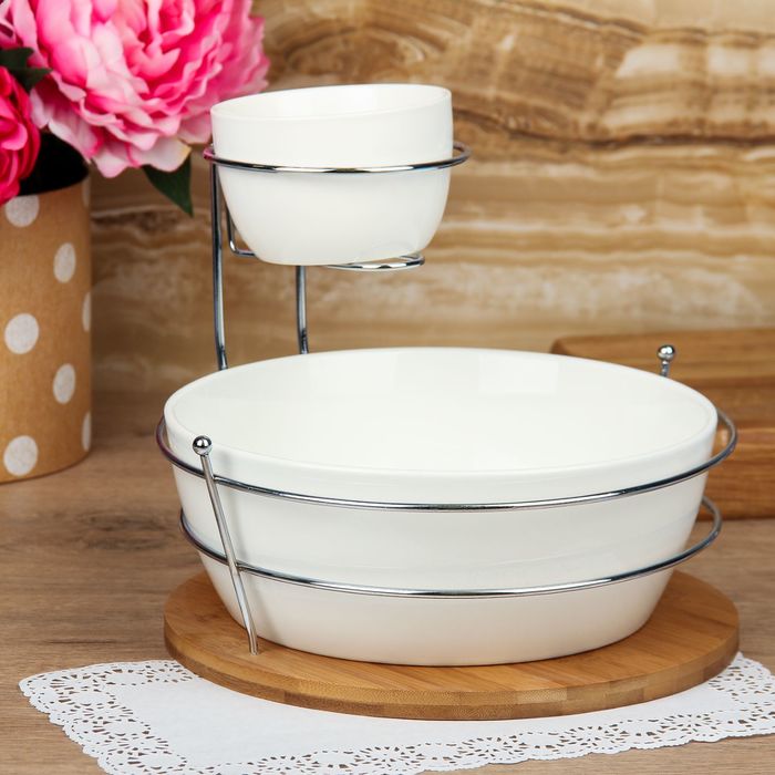 Миска для cнеков 1,6 л "Эстет", с соусником 300 мл