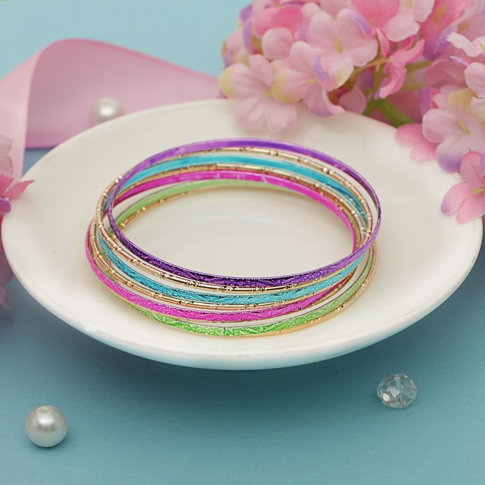 Браслет-кольца 8 колец "Яркий день", цветной
