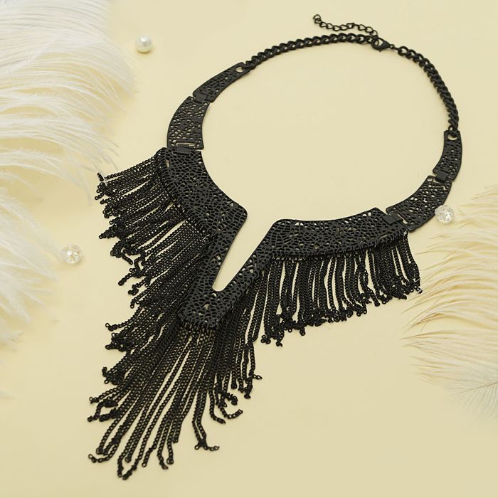 Колье "Египет", цепочки, цвет черный