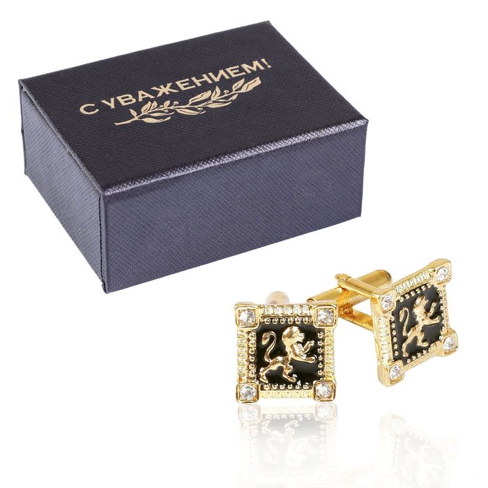 Запонки мужские "Лев", золото