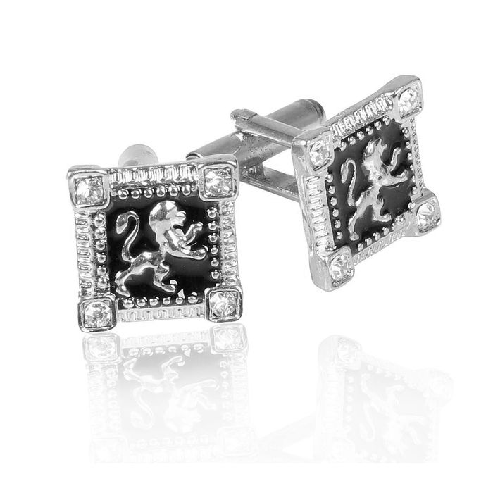 Запонки мужские "Лев", серебро