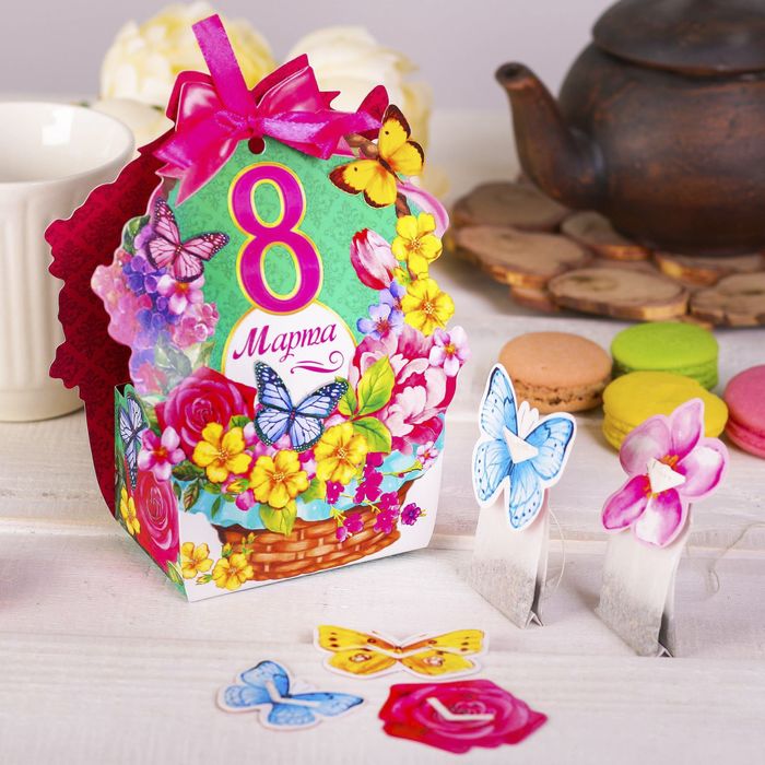 Домик для чайных пакетиков "8 Марта"