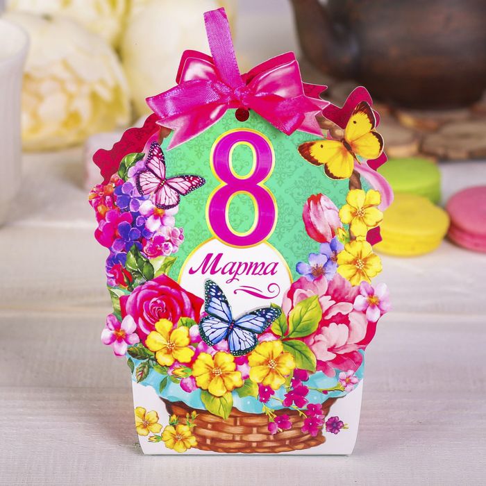 Домик для чайных пакетиков "8 Марта"