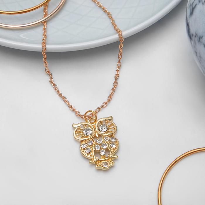 Кулон "Сова" ажурная, цвет золото