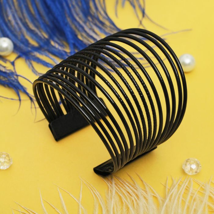 Браслет металл "Каркас" линии, цвет чёрный металл