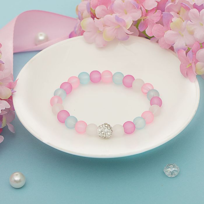 Браслет пластик "Бусины" шамбала, цветной