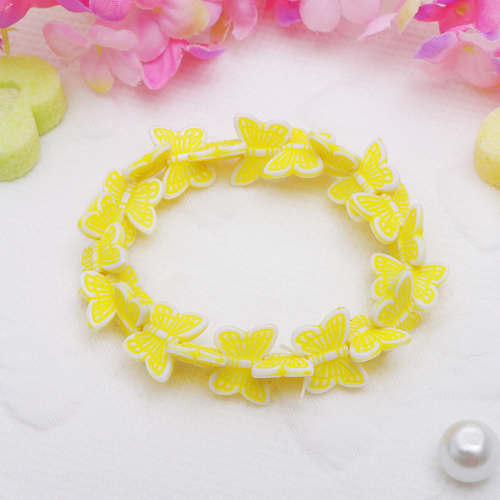 Браслет детский "Выбражулька" бабочки кружатся, цвет желтый