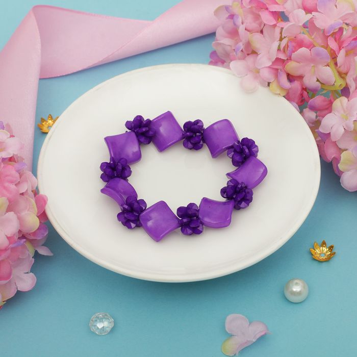 Браслет "Выбражулька" ромб гибкий, цвет фиолетовый