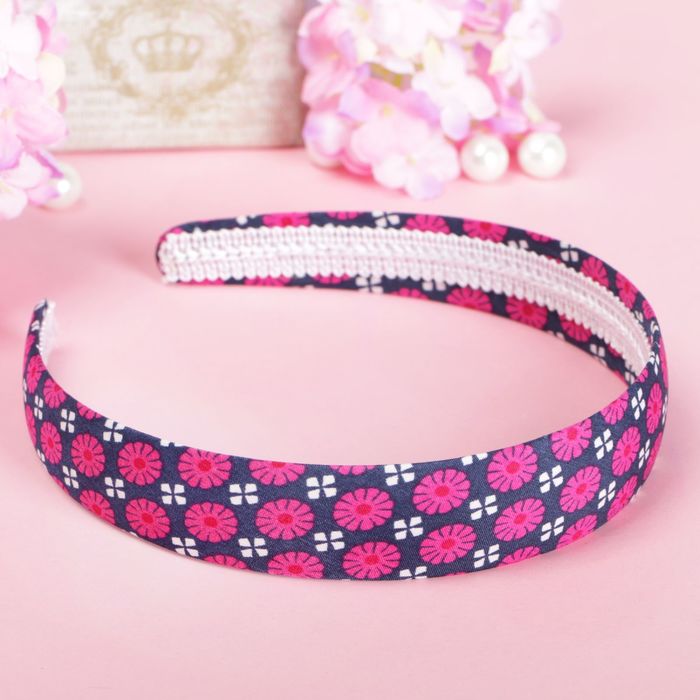 Ободок для волос "Классика" 2,5 см васильки,микс