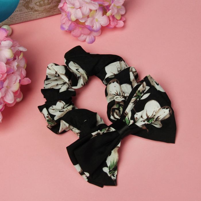 Резинка для волос "Бантик двойной", цветы