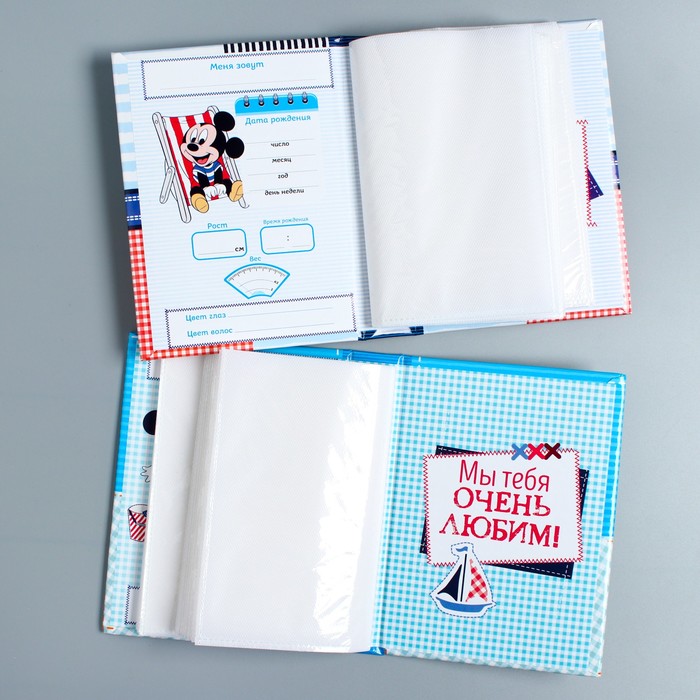 Набор 2 фотоальбома на 36 фото + памятная коробочка "Сокровища нашего малыша", Дисней Бейби Микки Ма