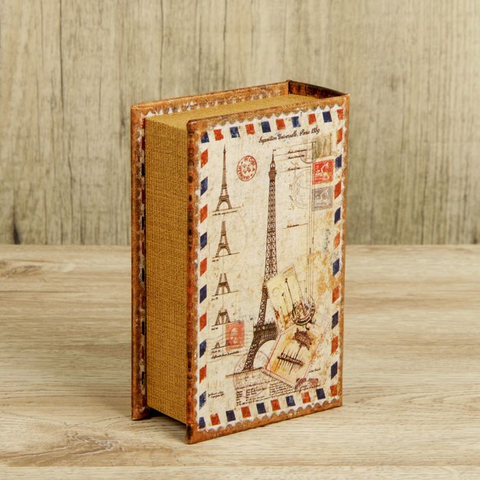 Шкатулка-книга дерево "Письмо во Францию" кожзам 17х11х5 см