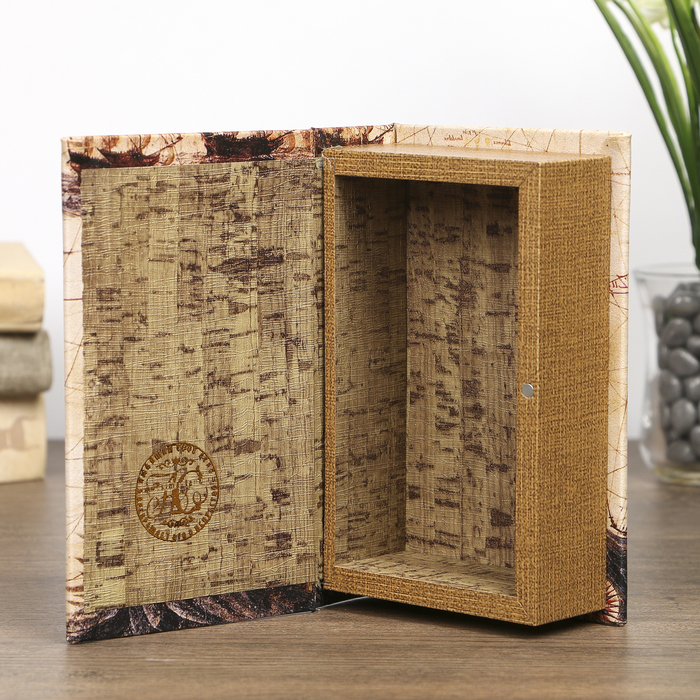 Шкатулка-книга дерево "Флот" кожзам 17х11х5 см