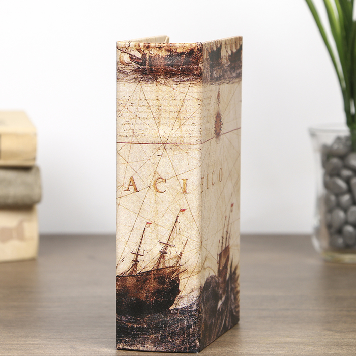 Шкатулка-книга дерево "Флот" кожзам 17х11х5 см