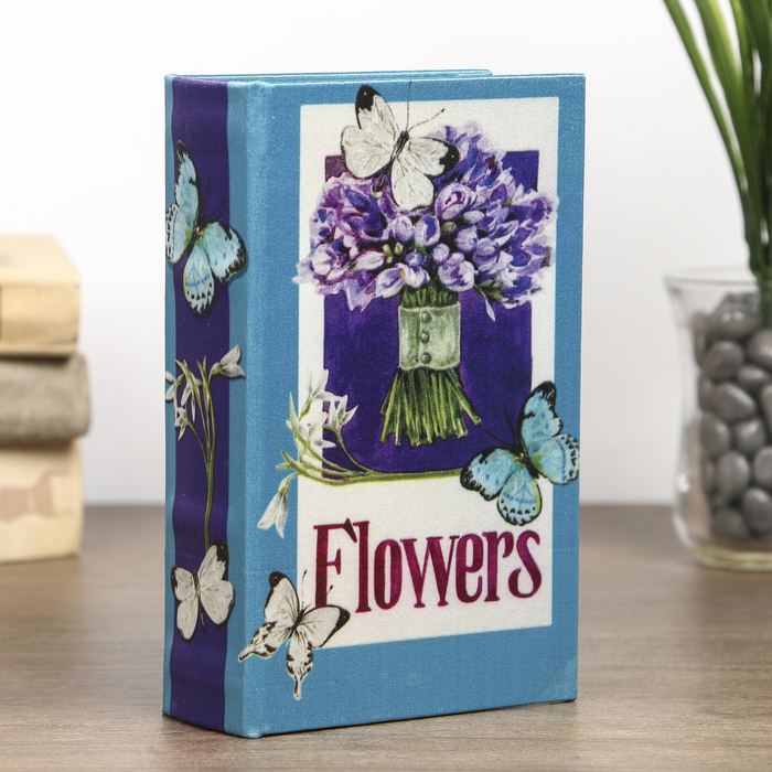 Шкатулка-книга дерево "Цветочный аромат" шёлк 17х11х5 см