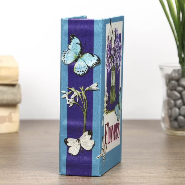 Шкатулка-книга дерево "Цветочный аромат" шёлк 17х11х5 см