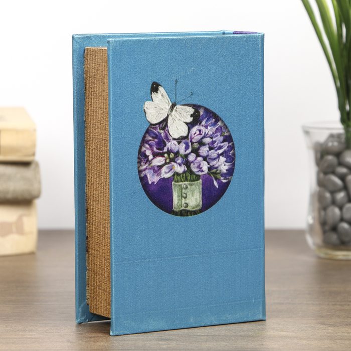 Шкатулка-книга дерево "Цветочный аромат" шёлк 17х11х5 см