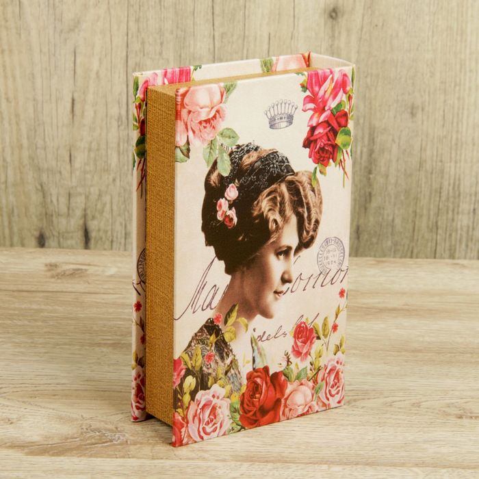 Шкатулка-книга дерево "Александра" кожзам 21х13х5 см