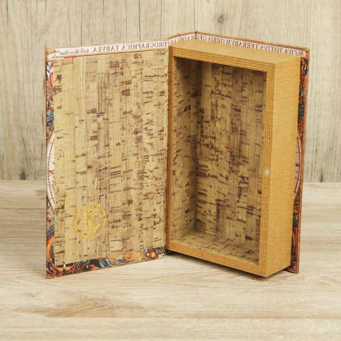 Шкатулка-книга дерево "Морской путь, карта" кожзам 21х13х5 см
