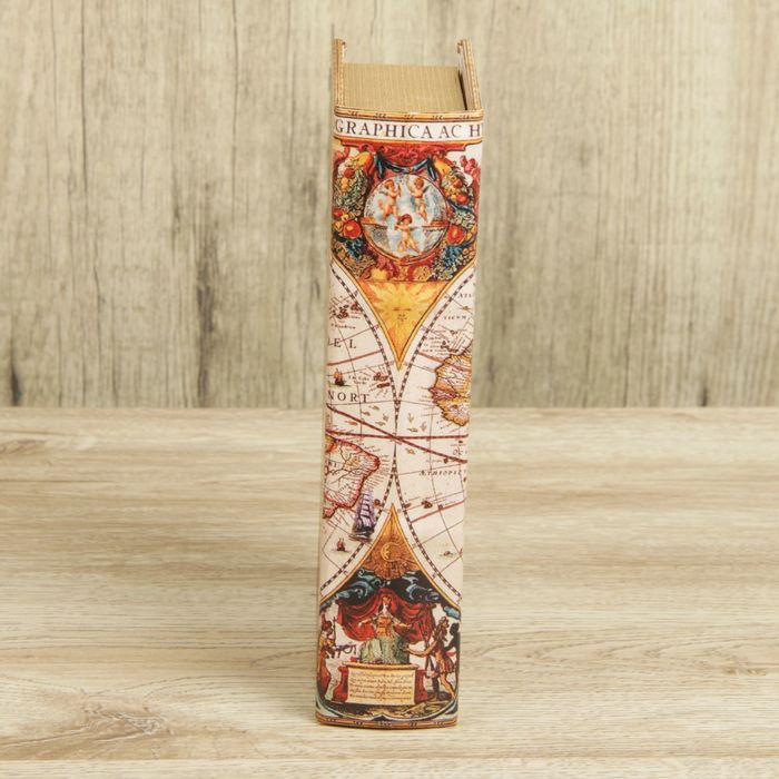 Шкатулка-книга дерево "Морской путь, карта" кожзам 21х13х5 см