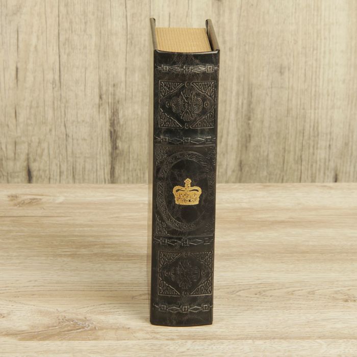 Шкатулка-книга дерево "Корона" кожзам 21х13х5 см
