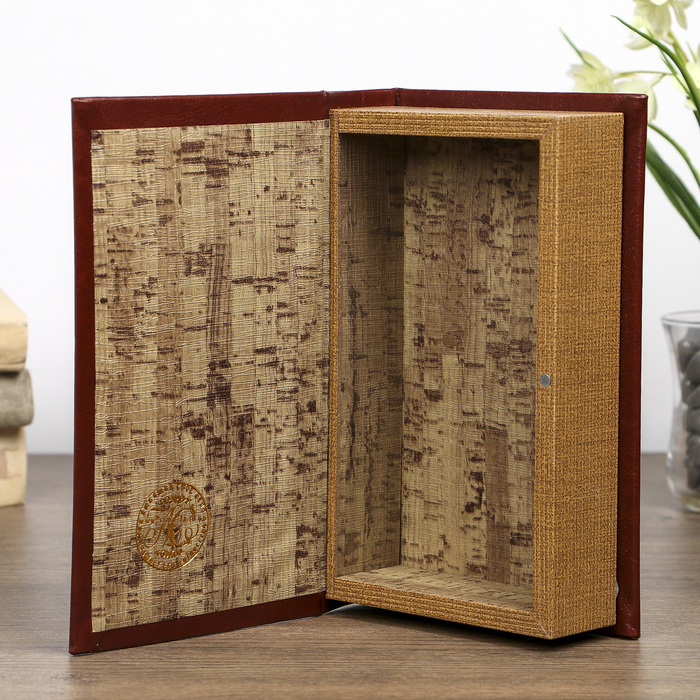 Шкатулка-книга дерево "Графическая звезда" кожзам 21х13х5 см