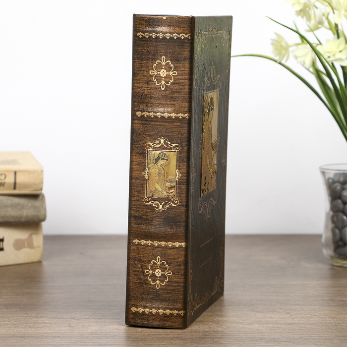 Шкатулка-книга дерево "Вельможа" кожзам 24х16х5 см