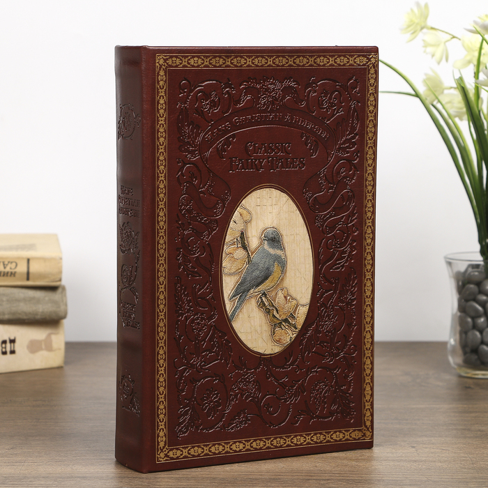 Шкатулка-книга дерево "Сказки Андерсена" кожзам 24х16х5 см