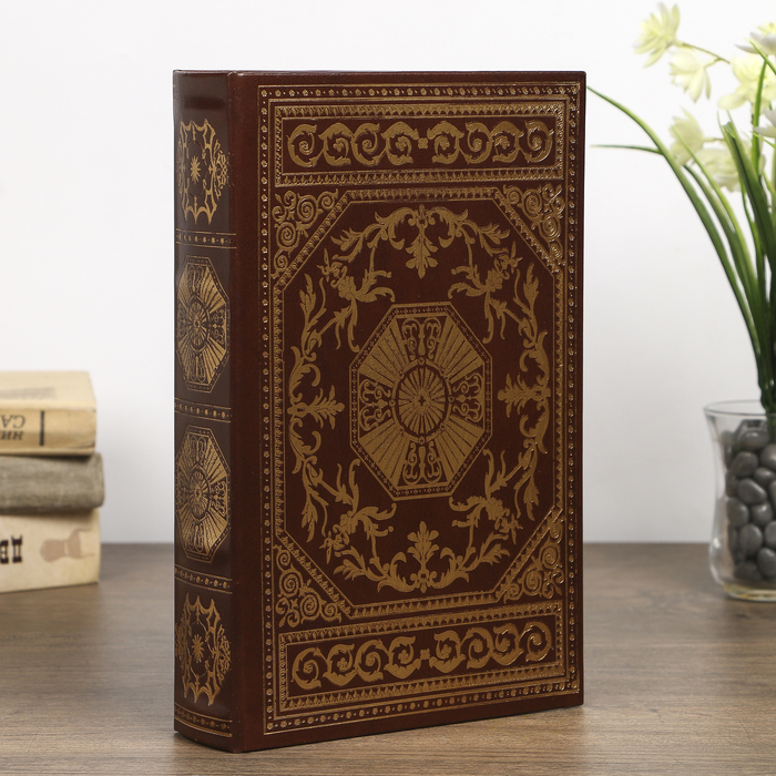 Шкатулка-книга дерево "Орнамент" кожзам 26х17х5 см