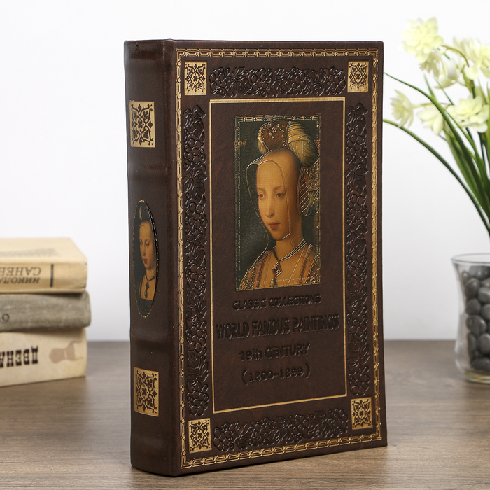 Шкатулка-книга дерево "Коллекция классики" кожзам 26х17х5 см