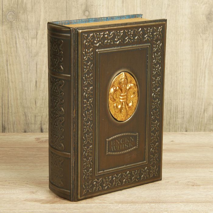 Шкатулка-книга дерево "Королевский знак, тиснение" кожзам 28х19,5х9,5 см