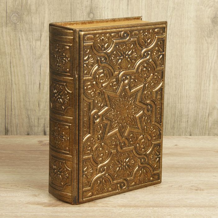 Шкатулка-книга дерево "Тиснёный рисунок" кожзам 28х19,5х9,5 см