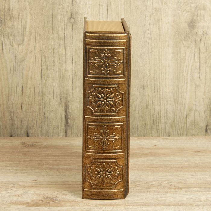 Шкатулка-книга дерево "Тиснёный рисунок" кожзам 28х19,5х9,5 см