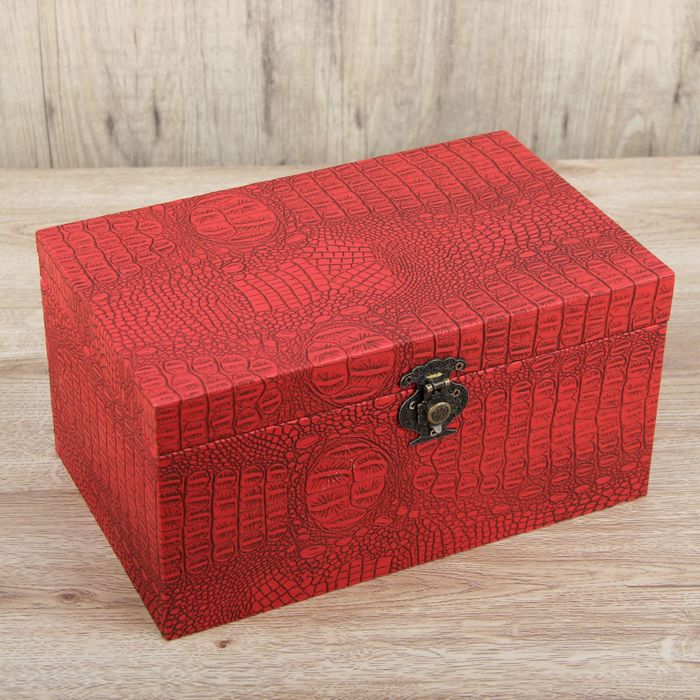 Шкатулка дерево "Винная" кожзам 29х15х18 см