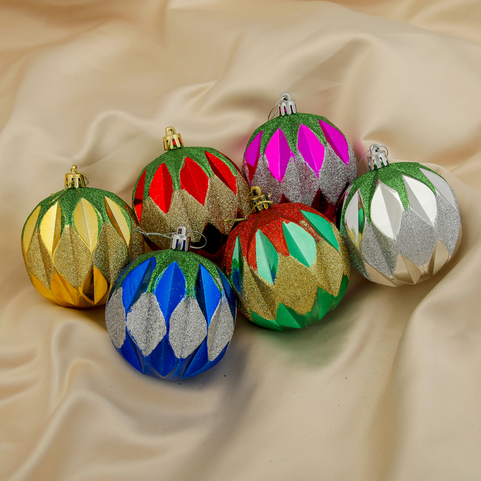 Набор шаров пластик d-8 см 6 шт "Амадеус" микс