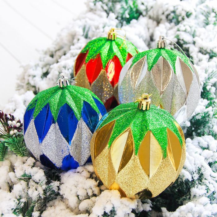 Набор шаров пластик d-10 см 4 шт "Амадеус" микс