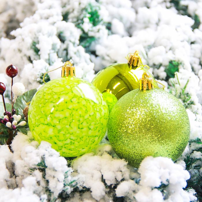 Новогодние шары "Фрэско" (набор 12 шт.), зелёные