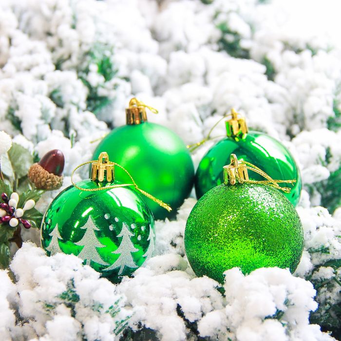 Новогодние шары "Грациозо" (набор 16 шт.), зелёные