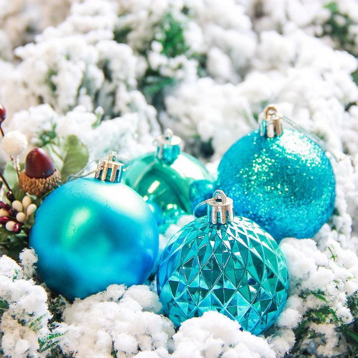 Набор шаров пластик d-6 см 21 шт "Нобиле" голубой