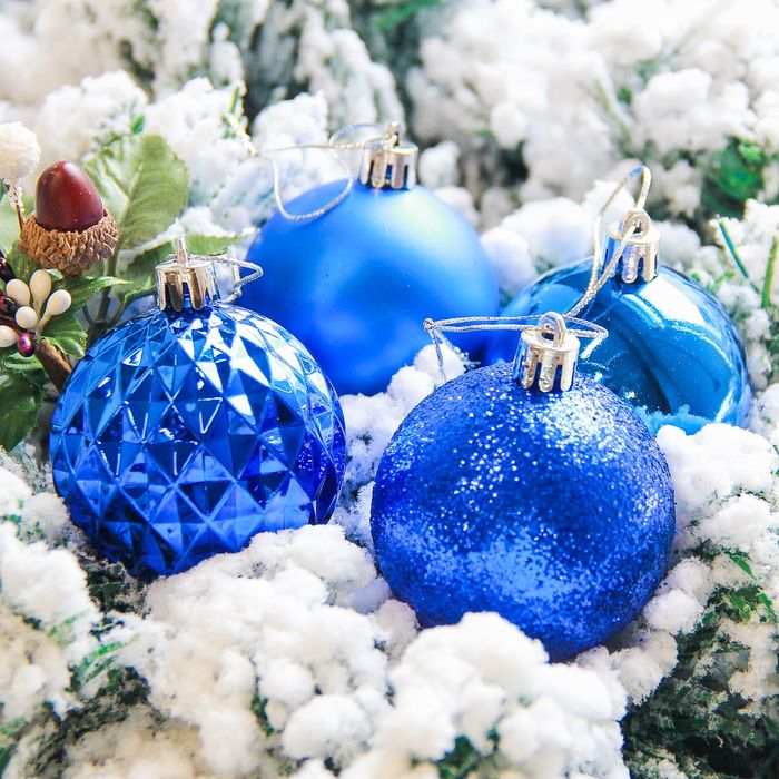 Набор шаров пластик d-6 см 21 шт "Нобиле" синий