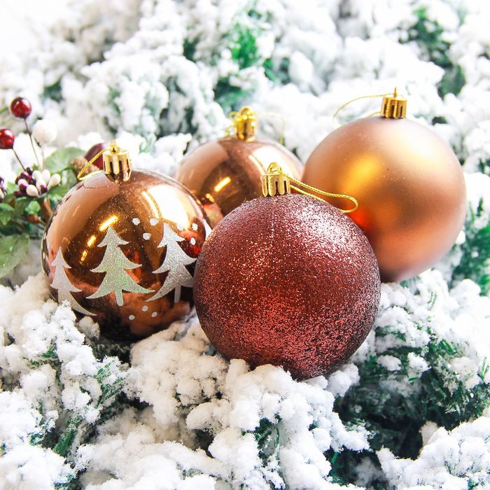 Новогодние шары "Ёлочки" (набор 6 шт.), шоколадные