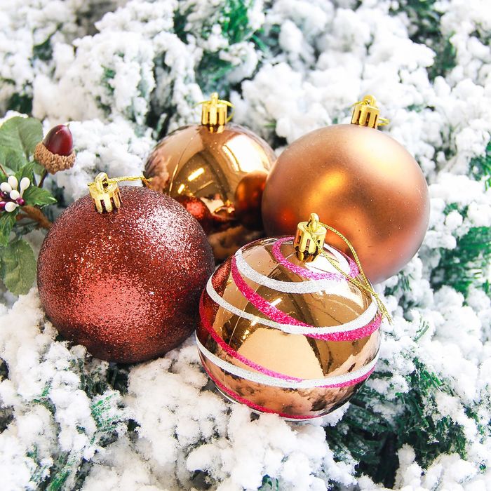 Новогодние шары "Орион" (набор 6 шт.), шоколадные