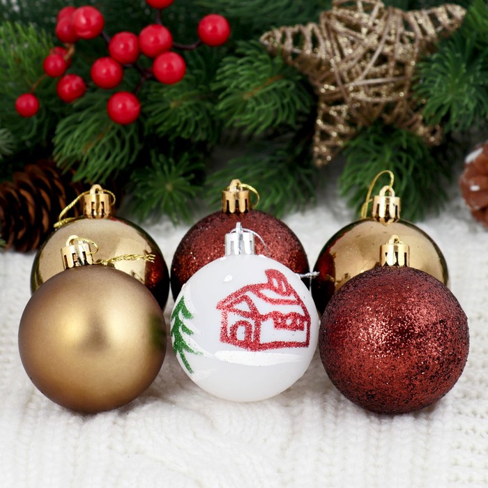 Новогодние шары "Кьюзо" (набор 12 шт.), шоколад